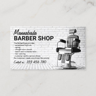 Friseurwerkstatt Schwarz-weiß und Foto Visitenkarte