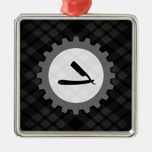 Friseurwerkstatt Silbernes Ornament (Vorne)