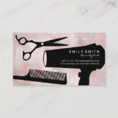 Friseurwerkzeuge | Pink Bokeh Terminkarte (Vorderseite)