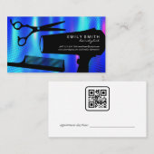 Friseurwerkzeuge | Qr Code | Ernennung Terminkarte (Vorne/Hinten)