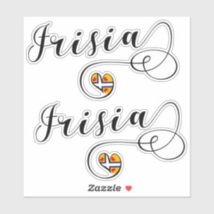 Frisia Flag Herz, Frisianer Aufkleber