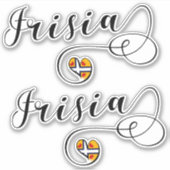 Frisia Flag Herz, Frisianer Aufkleber (Vorderseite)