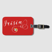 Frisia Flag Herz, Frisianer Gepäckanhänger (Vorderseite (Horizontal))