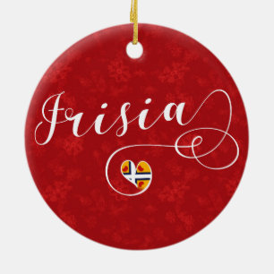 Frisia Flag Herz, Frisianer Keramik Ornament