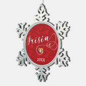 Frisia Flag Herz, Frisianer Schneeflocken Zinn-Ornament (Rechts)