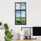 Frisian Holstein Cows Farm Imitats Window View Pos Poster (Heimbüro)