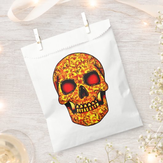 Frisierender Halloweenschädel mit roten Augen Geschenktütchen (Ausgeschnitten)