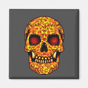 Frisierender Halloweenschädel mit roten Augen Magnet