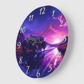 Frisierte Auto bei Sonnenuntergang Große Wanduhr (Winkel)