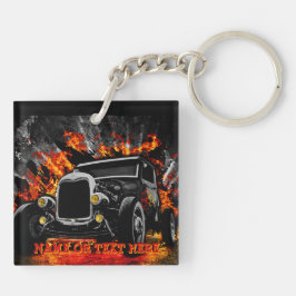 Frisierte Auto Brennen des Feuers Hinzufügen von N Schlüsselanhänger