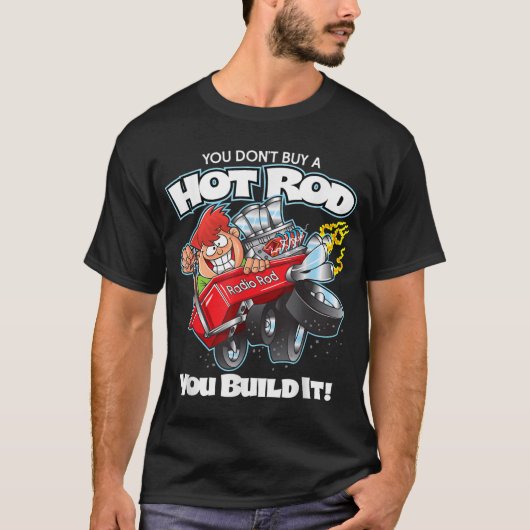 Frisierte Auto Builder Red Wagon Blown Motor Car T-Shirt (Vorderseite)
