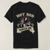 Frisierte Auto Chick Button up Girl Rockabilly T-Shirt (Design vorne)