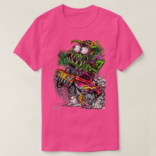 Frisierte Auto-Dämpfer rückwärts ziehen T-Shirt (Design vorne)