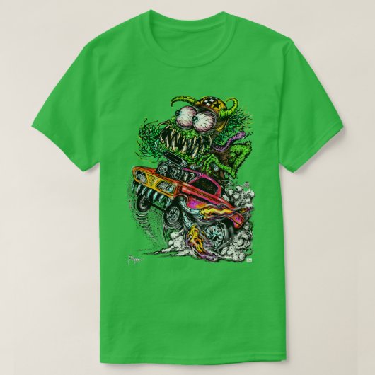 Frisierte Auto-Dämpfer rückwärts ziehen T-Shirt (Design vorne)