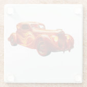 frisierte Auto der 1930er Jahre mit "Flammen"-Lack Glasuntersetzer (Rückseite)