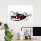 frisierte Auto der 50er Jahre Poster (Heimbüro)
