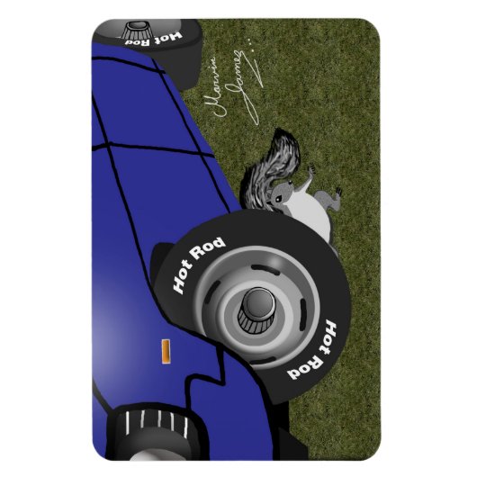 Frisierte Auto Eichhörnchen. Magnet (Vertikal)