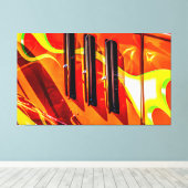 Frisierte Auto Flames Leinwanddruck (Insitu (Holzboden))