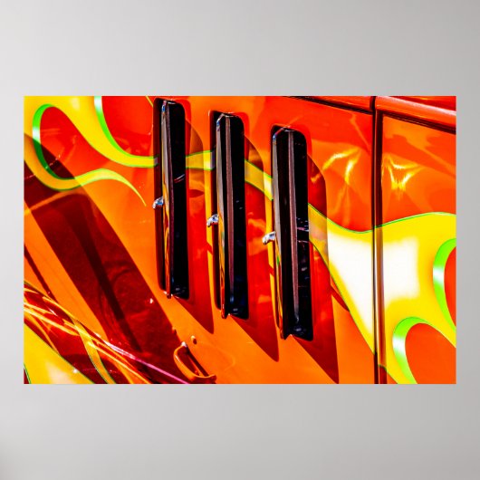 Frisierte Auto Flames Poster (Vorne)