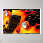 Frisierte Auto Flames Poster (Vorne)