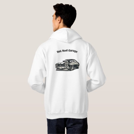 Frisierte Auto Garage Hoodie (Schwarz voll)