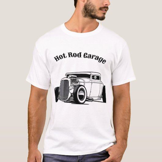 frisierte Auto Garage T-Shirt (Vorderseite)