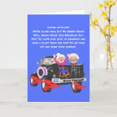 Frisierte Auto Grannies Grußkarte Karte (Gelbe Blume)