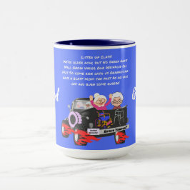 Frisierte Auto Grannies Zwei-Tone-Blue-Kaffee-Tass Tasse