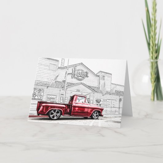 Frisierte Auto Grußkarte Feiertagskarte (Vorderseite)