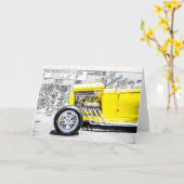 Frisierte Auto Grußkarte Karte (Gelbe Blume)