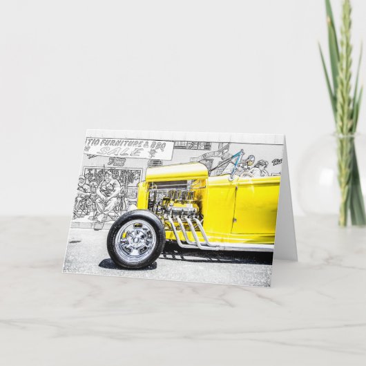 Frisierte Auto Grußkarte Karte (Vorderseite)