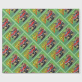 Frisierte Auto Krampus Wrapping Paper Geschenkpapier (Flach)