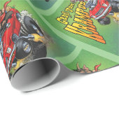 Frisierte Auto Krampus Wrapping Paper Geschenkpapier (Rolleneckpunkt)