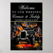 Frisierte Auto Party Feuer Hochzeit Schildkröte Poster (Vorne)