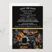 Frisierte Auto-Party-Hochzeit speichern Sie das Da Save The Date (Vorne/Hinten)