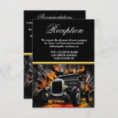 Frisierte Auto Party Hochzeitsempfang Unterkunft Einladung (Vorne/Hinten)