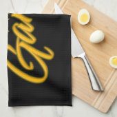 Frisierte Auto Pinstripes Retro Neon Biker Custom Geschirrtuch (Viertel Falte)