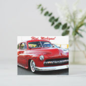 frisierte Auto Postkarte (Stehend Vorderseite)