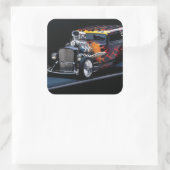 Frisierte Auto Quadratischer Aufkleber (Tasche)