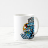 Frisierte Auto Race Car Dragster Motor Cartoon Kaffeetasse (VorderseiteRechts)
