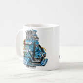 Frisierte Auto Race Car Dragster Motor Cartoon Kaffeetasse (Vorderseite Links)