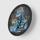 Frisierte Auto Race Car Dragster Motor Cartoon Runde Wanduhr (Winkel)