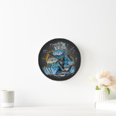 Frisierte Auto Race Car Dragster Motor Cartoon Runde Wanduhr (Zuhause)