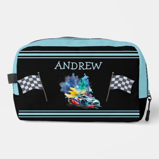 Frisierte Auto Race Car - Personalisiert Waschbeutel (Vorderseite)