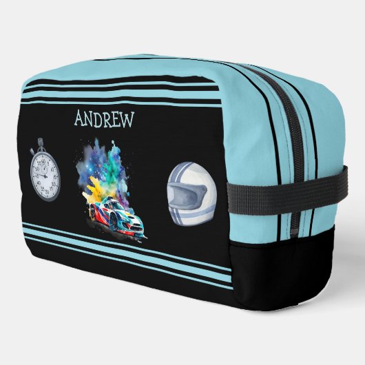 Frisierte Auto Race Car - Personalisiert Waschbeutel (Linke Seite)