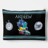 Frisierte Auto Race Car - Personalisiert Zubehörtasche (Rückseite)