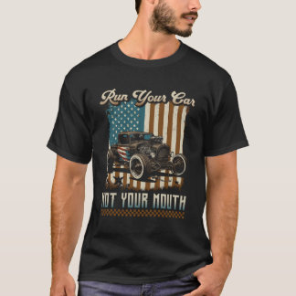 Frisierte Auto Racing American Flag Führen Sie Ihr T-Shirt