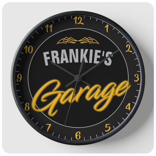Frisierte Auto Retro Neon Style Biker Custom Garag Große Wanduhr