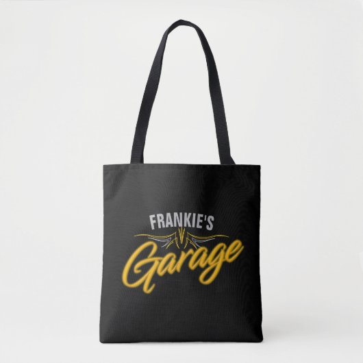 Frisierte Auto Retro Neon Style Biker Custom Garag Tasche (Vorderseite)