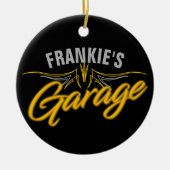 Frisierte Auto Retro Pinstripes Biker Custom Garag Keramik Ornament (Vorne)